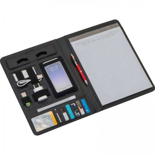 Folder A4 z notatnikiem w linie GABRIELE Czarny 2063503 (3)