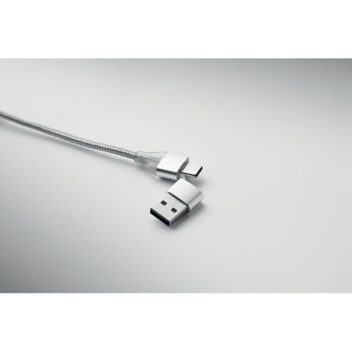 Brelok 3w1 kabel ładujący Srebrny MO3150-14 (2)