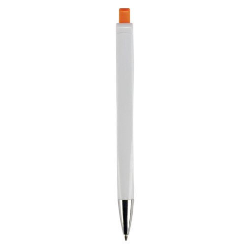 Długopis RIva w mocnym kolorze Biały / pomarańczowy LT80835-N0126 (1)