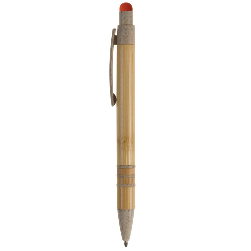 Długopis bambusowo-słomkowy Stylus Beżowy / pomarańczowy LT87282-N5526 (4)