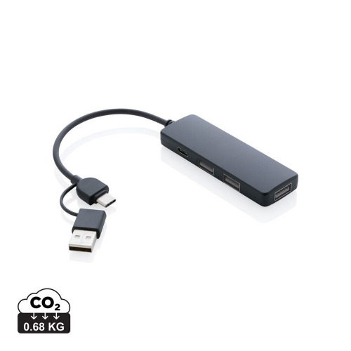 Hub USB 2.0 z USB C RABS Czarny P308.261 