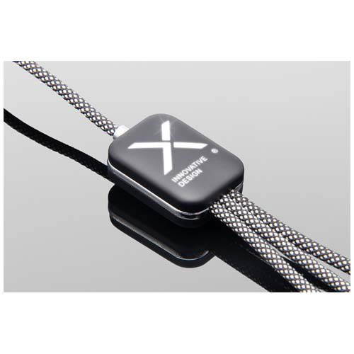 SCX.design C33 kabel do ładowania typu C o mocy 60 W z podwójnym podświetlanym logo Melanż czarny 2PX21390 (5)