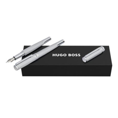 Zestaw upominkowy Hugo Boss pióro wieczne i pióro kulkowe HSY5762B + HSY5765B Srebrny HPPR576B 