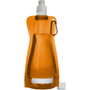 Składana butelka 420 ml z karabińczykiem pomarańczowy