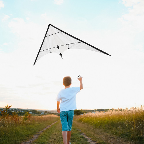 Latawiec dwulinkowy z RPET, pokrowiec Biały VA296-02 (3)