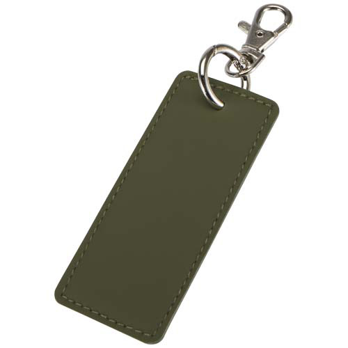 Resi Plus brelok z prostokątną zawieszką z recyklingowanego materiału z certyfikatem GRS Leśny zielony 13014164 