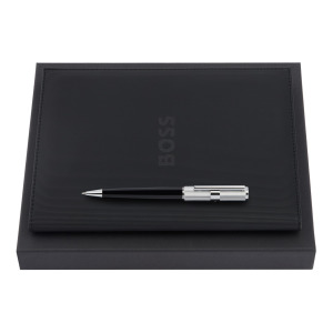 Zestaw upominkowy Hugo Boss teczka i długopis HDM409A + HSV4724C Czarny