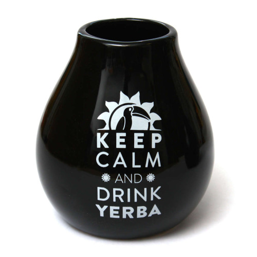 Matero Ceramico LUKA NEGRO 350 ml z  logo MATE GREEN Czarny YM11964 