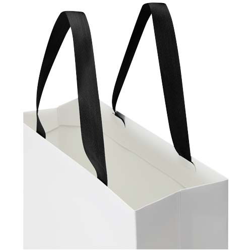 Torba papierowa Smartfold 210 g/m² z uchwytami ze wstążki i błyszczącym laminowaniem – 31 x 12 x 39 cm Czarny 1ZM01490 (3)