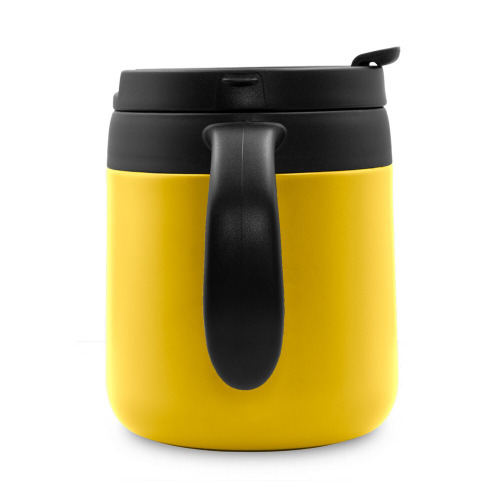 Kubek termiczny 400 ml z rączką | Wyatt żółty V4838-08 (5)