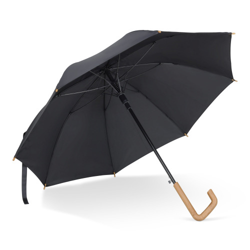 Składany parasol 23” z plastiku z recyklingu automatycznie otwierany Czarny LT97113-N0002 (3)