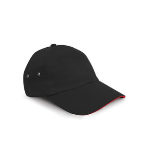 Czapka Niski Profil Bawełniana 5 panelowa - Black & Red