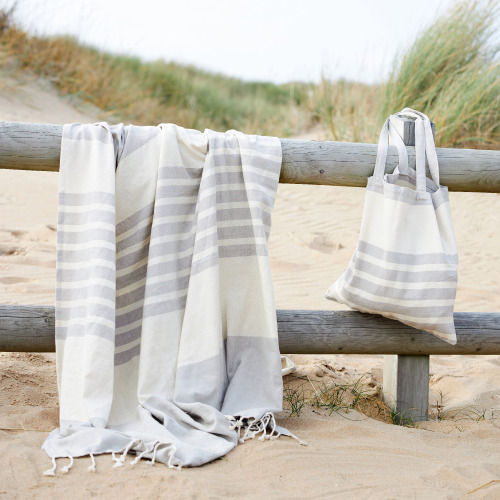 Torba bawełniana Sagaform Ella hamam 41x38 cm Beżowy LT52000-N0055 (1)