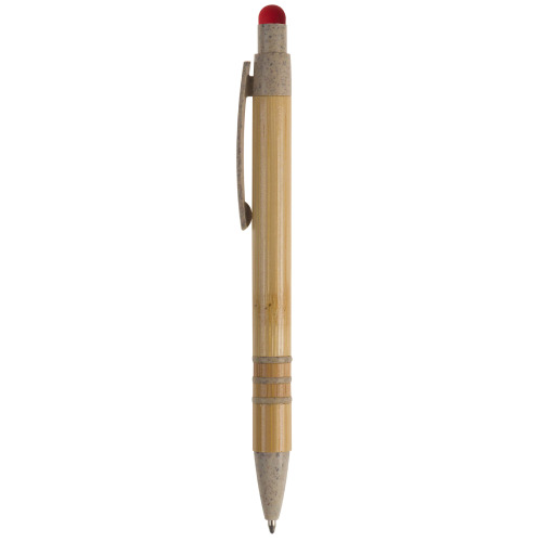 Długopis bambusowo-słomkowy Stylus Beżowy / czerwony LT87282-N5521 (1)