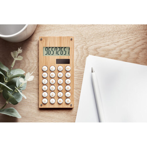 8-cyfrowy kalkulator bambusowy drewna MO6215-40 (3)