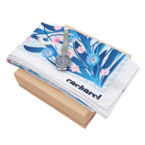 Zestaw upominkowy Cacharel apaszka i zegarek - CFL437T + CMN492T Niebieski CPLN492N 
