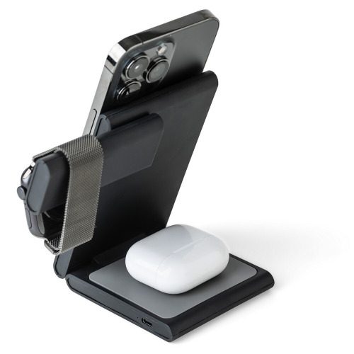 Magnetyczna ładowarka bezprzewodowa 3 w 1, 15W Czarny VB139-03 (2)