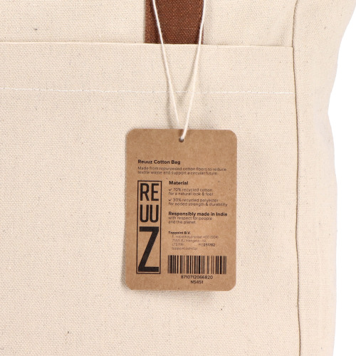 Torba Canvas InSideOut Reuuz 33 x 42 x 10 cm Ecru / brązowy LT57116-N5451 (5)