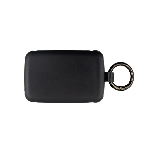 Power bank 4000 mAh, karabińczyk i lampka 1W | Dimetrice Czarny VA109-03 (5)