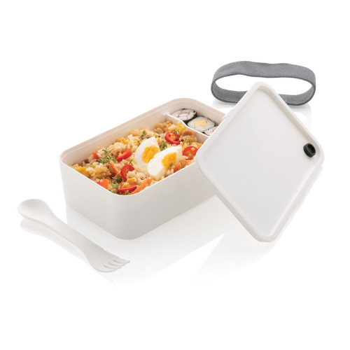 Pudełko śniadaniowe, łyżkowidelec Biały P269.593 (2)