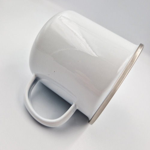 Emaliowany kubek 360 ml | Sandra Biały V0800-02 (6)