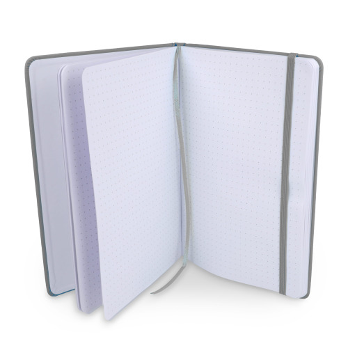Notatnik A5 PU z kartkami papieru w kropki Jasnoszary LT92064-N0062 (3)