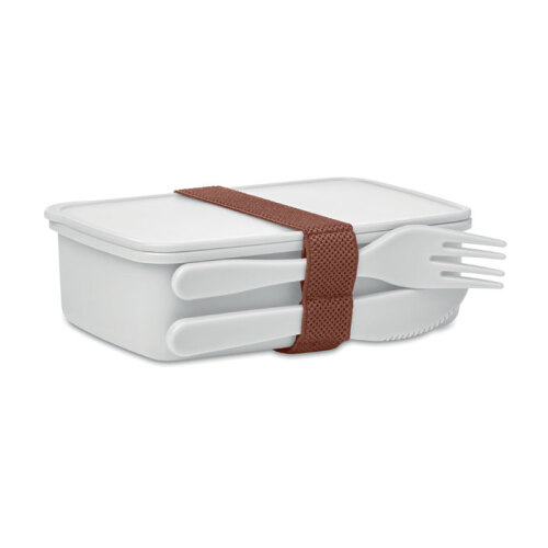 Lunchbox ze sztućcami biały MO6254-06 
