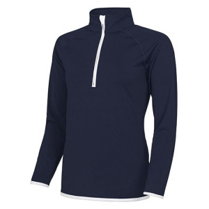 Bluza Sportowa Damska Slim Fit Odprowadzajaca Wilgoc - Jet Black & Arctic White