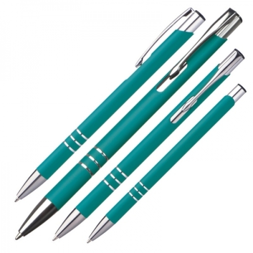 Długopis metalowy soft touch NEW JERSEY turkusowy 055514 (1)
