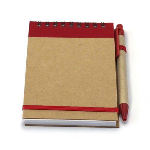 Notatnik (70 kartek) z długopisem czerwony V2835-05 (3)