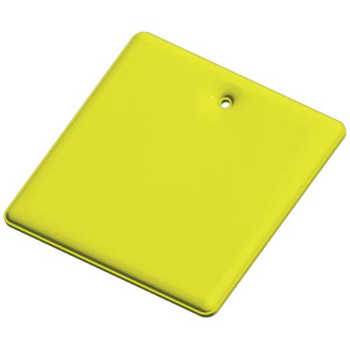 Kwadratowa, lekka, odblaskowa zawieszka RFX™ H-16 z PVC Neonowy żółty 1PR13113 (2)