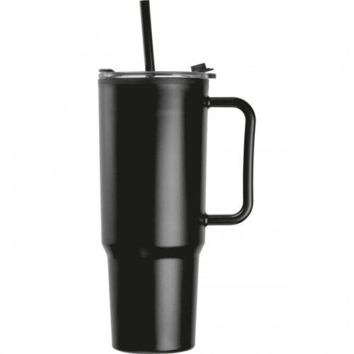 Kubek ze słomką XXL 1200 ml TEODORA Czarny 8468603 (4)