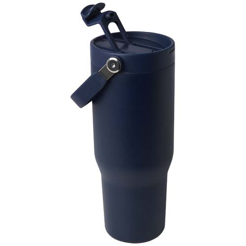 Kubek Bronx o pojemności 900 ml, z izolacją próżniową, wykonany ze recyklingowanej stali nierdzewnej z certyfikatem RCS i z miedzi, z wielofukncyjną zakrętką Granatowy 10086455 (5)