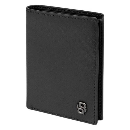 Składany portfel na karty Double B Saffiano Black Czarny HLE526A (3)
