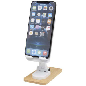 Alfirk składany stojak na telefon z tworzyw sztucznych pochodzących z recyklingu z elementami bambusowymi