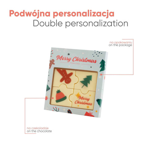 Zestaw Czekoladek Z Nadrukiem Puzzle 4 Sztuki Wielokolorowy S0048/XM (2)