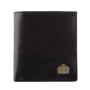 Damski portfel WITTCHEN skórzany z herbem na zatrzask Czarny