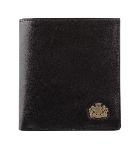 Damski portfel WITTCHEN skórzany z herbem na zatrzask Czarny WITT10-1-065 