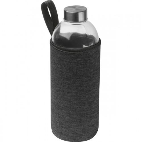 Butelka szklana z pokrowcem 1000 ml JESSICA Ciemnoszary 6242777 