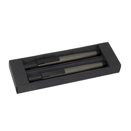 Zestaw piśmienny metalowy długopis i ołówek / Adak Czarny IP33037311 (1)