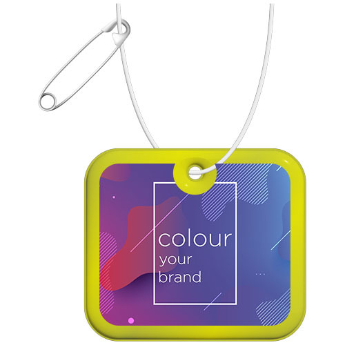 RFX™ reflective prostokątna odblaskowa zawieszka z PVC rozmiar XL Neonowy żółty 1PR12213 (1)