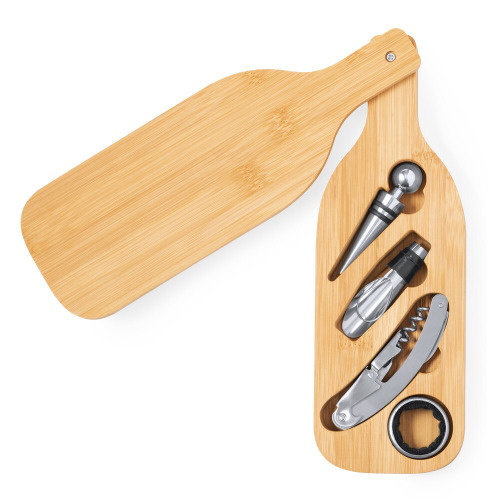 Bambusowy zestaw do wina, 4 el. Drewno V2086-17 (2)