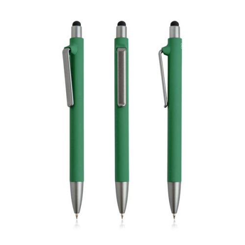 Dlugopis Soft Touch z recyklingowanego plastiku / Soft RPP Ciemnozielony IP13159644 