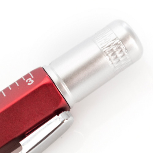 Długopis wielofunkcyjny, linijka, poziomica, śrubokręt Czerwony V7799-05 (5)