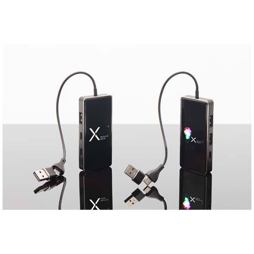 SCX.design H20 koncentrator USB 8 w 1 z podwójnym wejściem i 6 portami Czarny 2PX16590 (7)