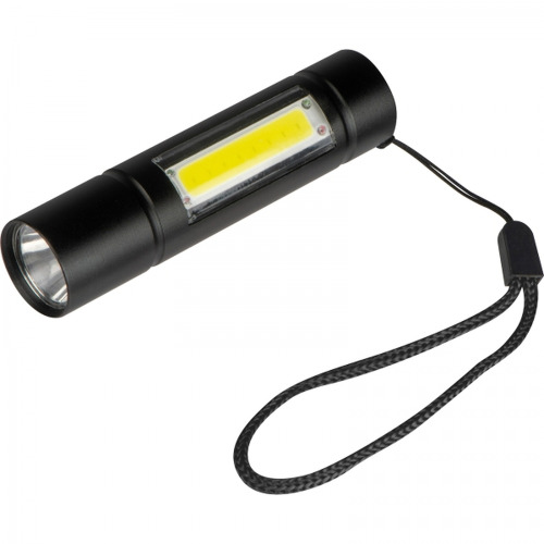 Latarka LED z diodą COB RHONDA Czarny 9379103 