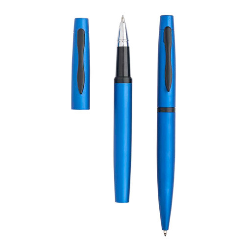 Zestaw piśmienny - metalowy długopis i pióro kulkowe / Mety Royal blue IP33037864 