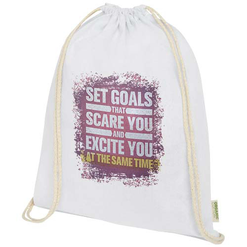 Odisha organiczny worek sznurowany z certyfikatem OCS o gramaturze 140 g/m², 5 l  Biały 12078101 (5)