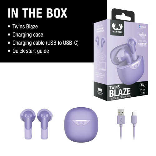 3TW2200 I Fresh 'n Rebel Twins Blaze - True Wireless earbuds with ENC Liliowy LT49729-N0071 (1)