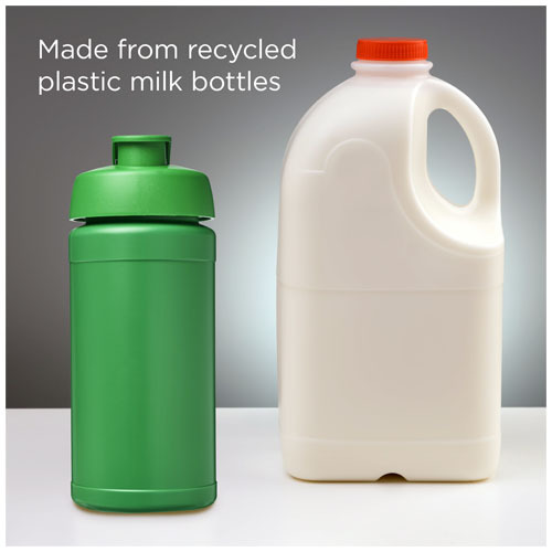 Baseline bidon o pojemności 500 ml z wieczkiem zaciskowym z materiałów z recyklingu Zielony 21046161 (4)